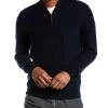 Deals 🛒 men Magaschoni Cashmere 1/4-Zip Mock Neck Sweater 😍