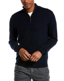 Deals 🛒 men Magaschoni Cashmere 1/4-Zip Mock Neck Sweater 😍
