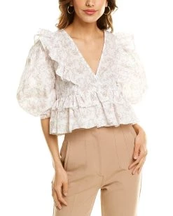 Coupon ๐ women Botanik Studio Ruffle Top ๐