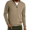 Discount ✔️ men Magaschoni Cashmere 1/4-Zip Mock Neck Sweater 🎁