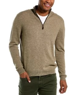 Discount ✔️ men Magaschoni Cashmere 1/4-Zip Mock Neck Sweater 🎁