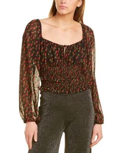 Coupon ✨ women Botanik Studio Smocked Crop Top 👏