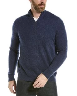 New 😍 men Magaschoni Cashmere 1/4-Zip Mock Neck Sweater 💯
