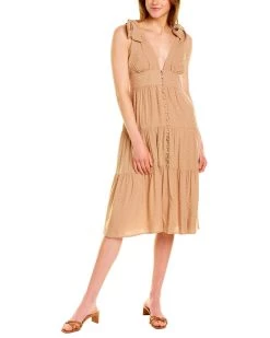 Hot Sale ✨ women DESTINAIRE Tiered Midi 👗 Dress 🎁