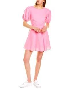 Deals ๐ฏ women DESTINAIRE Open Back Linen-Blend Mini ๐ Dress ๐