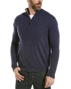 Cheapest 👍 men Magaschoni Cashmere 1/4-Zip Mock Neck Sweater 🔔
