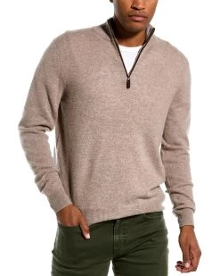 Best deal ✨ men Magaschoni Cashmere 1/4-Zip Mock Neck Sweater ⭐