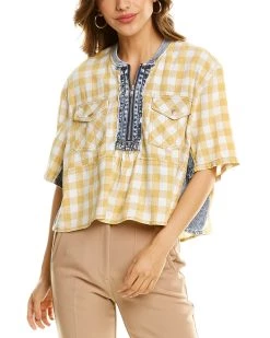 Deals ๐ women Botanik Studio Mixed Media Top โจ